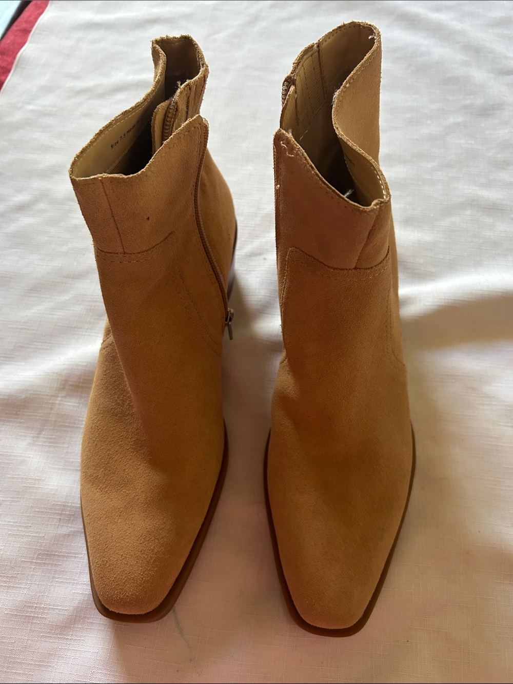 Dolce Vita Tan Suede Pointed Toe Ankle Booties